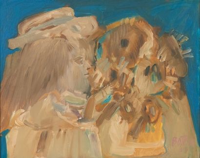 Fernando Botero (né en 1932) Girl with blue hat, 1962
Huile sur toile.
Signée et...