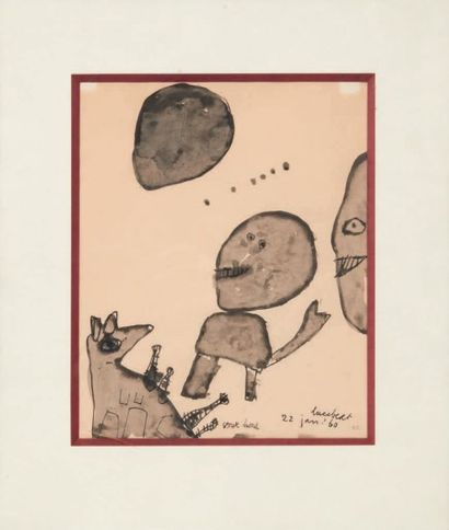 LUCEBERT (1924-1994) Sans titre, de 1958 à 1988
Ensemble de 10 dessins à l'encre...