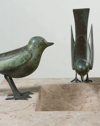 FRANÇOIS-XAVIER LALANNE (1927-2008) La Fontaine aux Oiseaux, 1985
Pierre et bronze.
Signée...