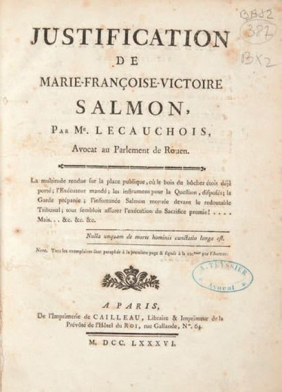 null [EMPOISONNEURS CÉLÈBRES].
Bel ensemble de 5 ouvrages. 1786-1898.
6 volumes.
-...