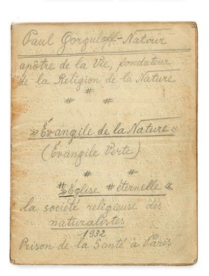 GORGULOFF (Paul) Manuscrit autographe signé "Paul Gorguloff-Natour", Évangile de...