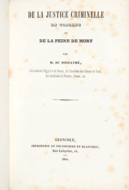 [ITALIE] Ensemble de 4 ouvrages. 1789-1865.
3 volumes et une plaquette.
- Regolamento...