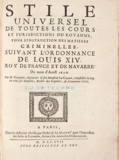 null [ANCIEN RÉGIME].
Ensemble de 7 ouvrages. 1617-1868.
13 volumes.
- Arrest de...