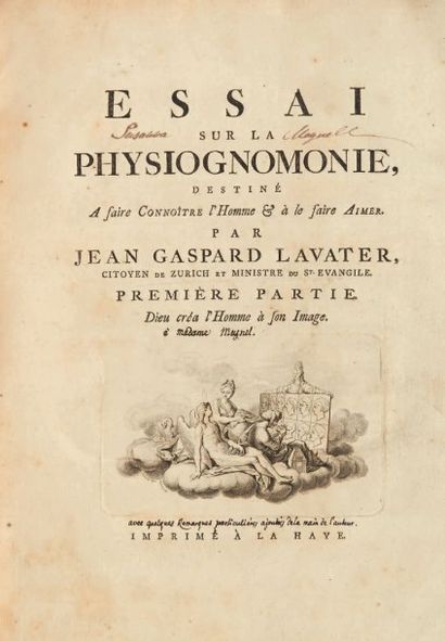 LAVATER (Jean Gaspard) Essai sur la physiognomie, destiné à faire connoître l'homme...