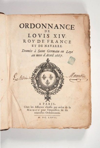 null [ORDONNANCE DE 1670].
Ensemble de 6 ouvrages et ordonnances. 1667-1769.
8 volumes.
Importante...
