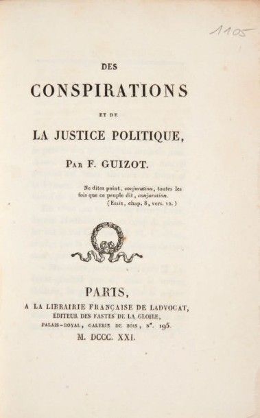 null [POLITIQUE].
Ensemble de 6 ouvrages. 1764-1895.
8 volumes.
- BURLAMAQUI (Jean-Jacques)....