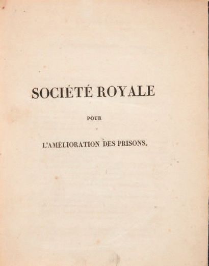 null [PRISONS FRANÇAISES].
Ensemble de 5 ouvrages. 1820-1824.
6 volumes.
- Société...