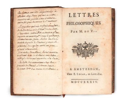 [VOLTAIRE (François-Marie Arouet dit] Lettres philosophiques Par M. de V... Amsterdam,...