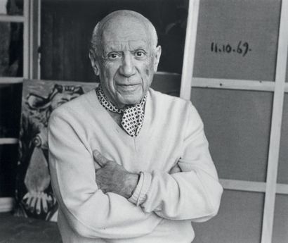 LUCIEN CLERGUE (1934-2014) 
Pablo Picasso, Notre Dame de Vie, Mougins, 1969
Tirage...