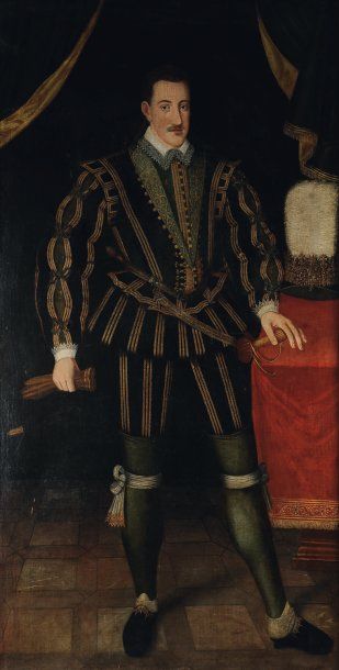 ÉCOLE ESPAGNOLE VERS 1620, SUIVEUR DE PANTOGA DE LA CRUZ. Portrait d'un gentilhomme...