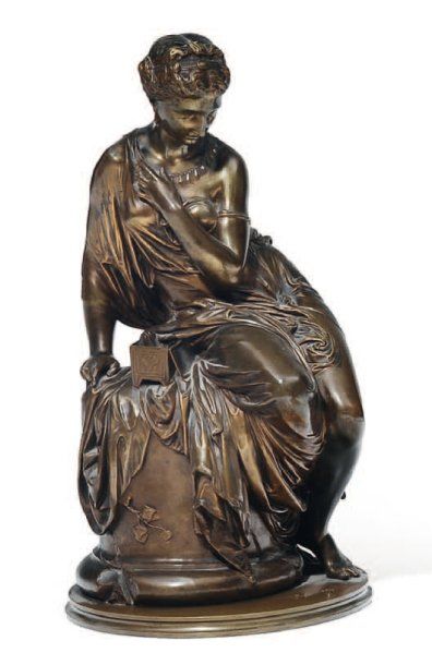 J.S. SALMSON (1823-1902) Pandore Bronze à patine brune mordorée. Fonte d'édition...