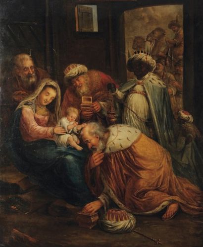 JEAN FRANÇOIS DE WOUTERS (1731-APRÈS 1787) L'Adoration des Mages Toile, signée et...