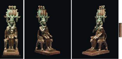 Exceptionnelle statuette votive du dieu Somtous...