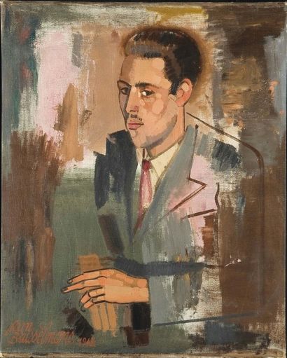JEAN BRUSSELMANS (1884-1953) Portrait de Roger Brauns, 1943 Huile sur toile. Signée...