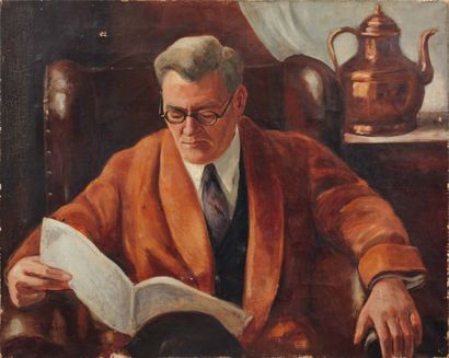 SERGE POLIAKOFF (1900-1969) Portrait d'homme Huile sur toile. Signée en bas à gauche....