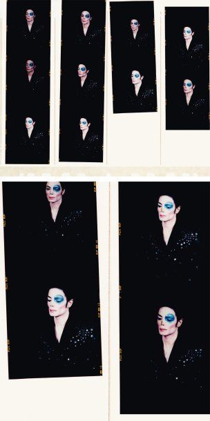 ARNO BANI (NÉ EN 1976) Michael Jackson à l'oeil bleu, 1999 Planche-contact n°5. Tirage...