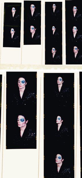 ARNO BANI (NÉ EN 1976) Michael Jackson à l'oeil bleu, 1999 Planche-contact n°6. Tirage...