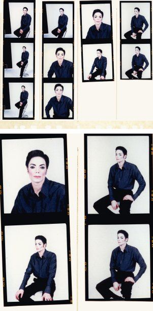 ARNO BANI (NÉ EN 1976) Michael Jackson en studio, 1999 Planche-contact n°30. Tirage...