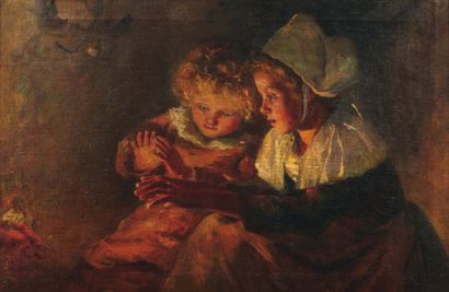 Margaret CAMPBELL MACTHERSON (Saint John 's 1860-Versailles 1831) Deux jeunes enfants...