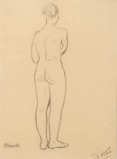 Anne-Pierre De Kat (1881-1968) Mireille Crayon sur papier Signé en bas à droite et...
