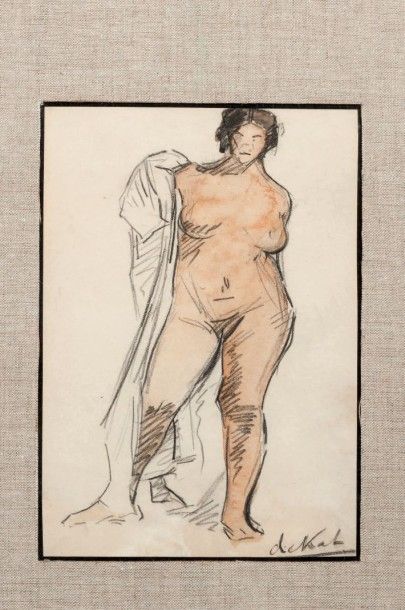 Anne-Pierre De Kat (1881-1968) 
Nu, 1920
Crayon et aquarelle sur papier
Signée en...