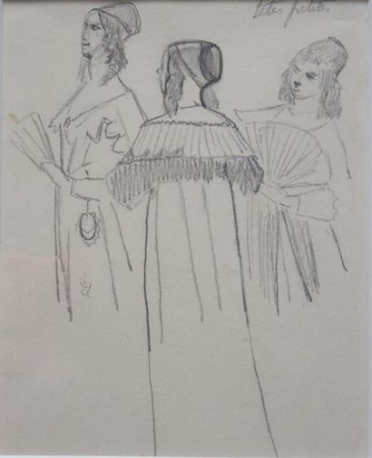 Félicien Rops (1833-1898) 
L'école des filles
Crayon sur papier, recto et verso dessinés
H_12...