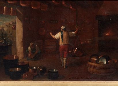 GIOVANNI FACCIOLI (VÉRONE 1729-1809) a) Le forgeron dans son atelier
b) Le vendeur...