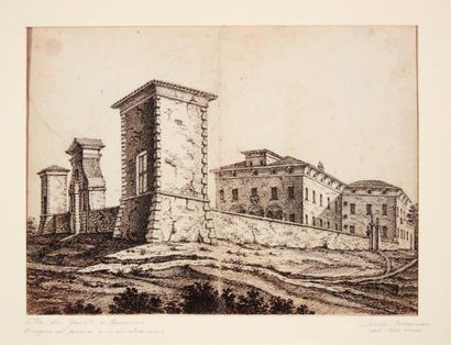 École ITALIENNE de la fin du XVIIIe siècle 
Villa Guastavillani à Bologne
Plume et...