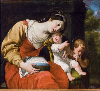 ECOLE FRANÇAISE OU ITALIENNE DU DÉBUT DU XVIIIE SIÈCLE 
La Vierge à l'Enfant et le...