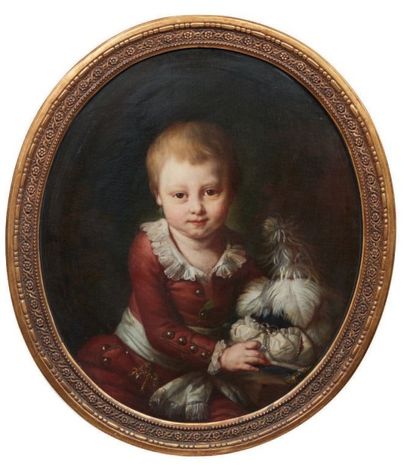 École FRANÇAISE du début du XVIIIe siècle 
Portrait d'un petit garçon habillé à la...