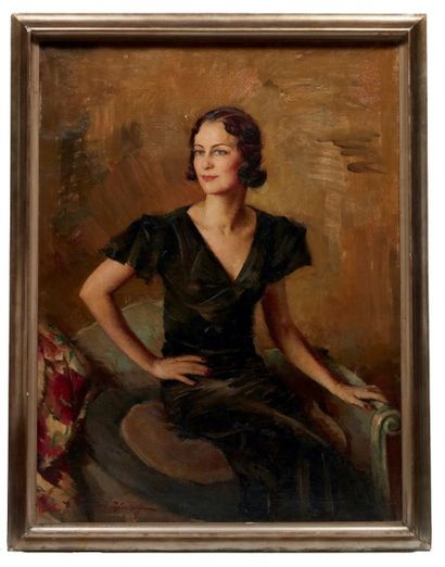 Boris PASTOUKHOFF (1894-1974) 
Portrait de femme
Toile Signé en bas à gauche (restaurations)
H_165...