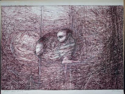 Louis PONS (né en 1927) Métamorphose, 2013
Encre et crayon sur papier.
Signée en...