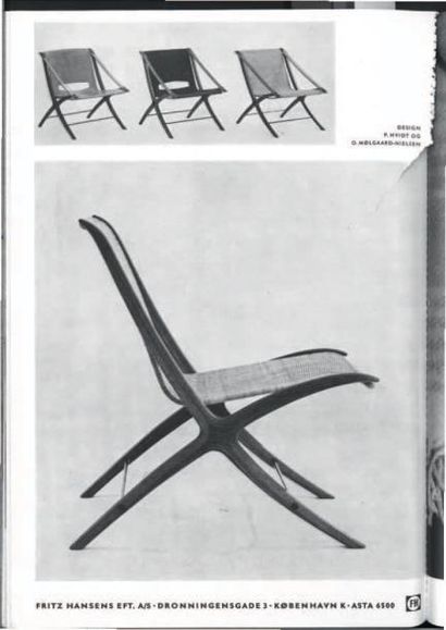 ORLA MOLGAA RD-NIELSEN (1916-1986) & PETER HVIDT (1907-1993) 
Chauffeuse «AX Chair»...