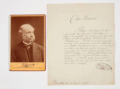 Henri VIEUXTEMPS (1820-1881) L.A.S., et photographie avec dédicace et musique a.s.,...
