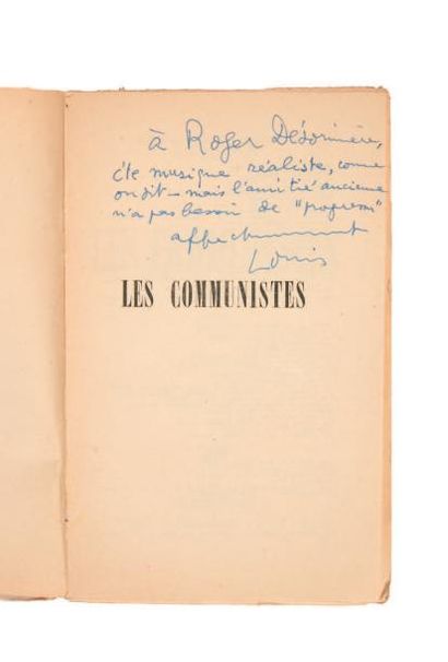 ARAGON (Louis) Les Communistes. Février 1939 à mai 1940. Paris, La Bibliothèque française,...