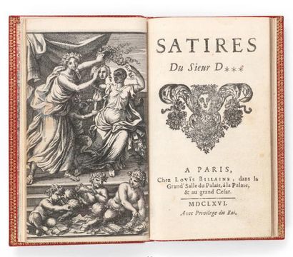 *[BOILEAU-DESPREAUX (Nicolas)] Satires du Sieur ***. Paris, Louïs Billaine, 1666.

In-12,...