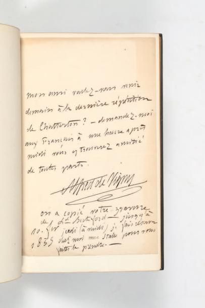 *VIGNY (Alfred de) Chatterton, drame. Paris, Hippolyte Souverain, 1835.

In-8, maroquin...