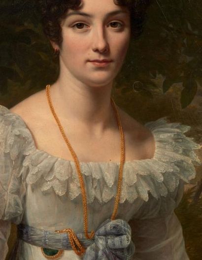 ATTRIBUÉ À LOUIS HERSENT (1777 - 1860) Portrait présumé de Jenny Hoche, comtesse...