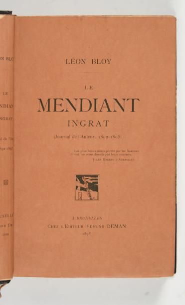 BLOY (Léon) Le Mendiant ingrat. (Journal de l'auteur. 1892-1895). Bruxelles, Edmond
Deman,...