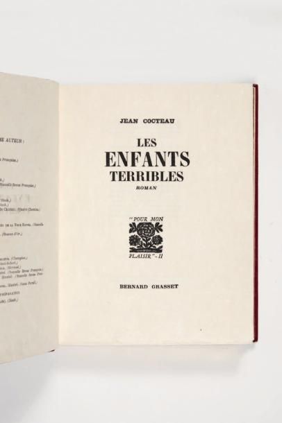 COCTEAU (Jean) Les Enfants terribles, roman. Paris, Grasset, 1929.
In-4 [220 x 168...