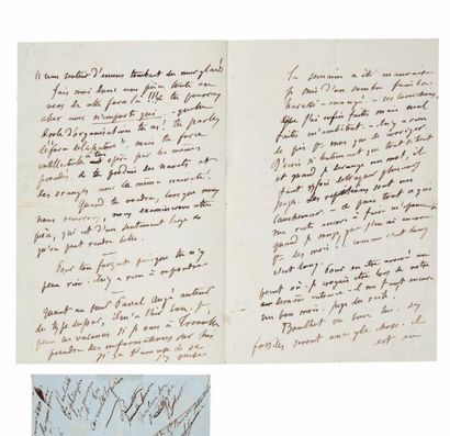 FLAUBERT (Gustave) Lettre adressée à Louise Colet. Jeudi soir minuit [Croisset, 2...