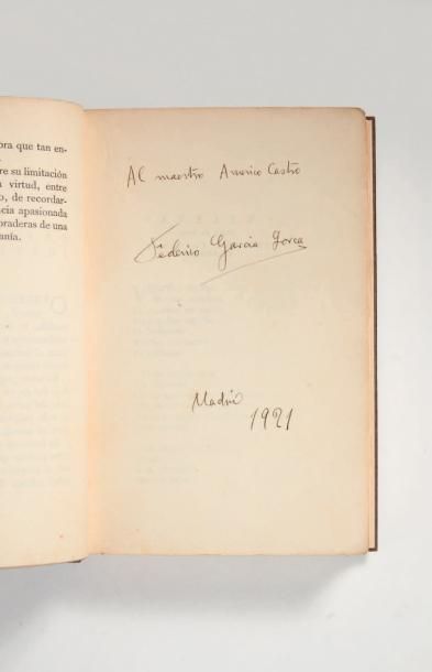 GARCIA LORCA (Federico) Libro de poemas. Madrid, Imprenta Maroto, 1921.
In-8 [192...