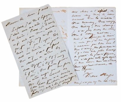HUGO (Victor) Lettres adressées à Valérie de Gasparin. Guernesey, Hauteville House,...