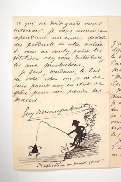 MAUPASSANT (Guy de) Correspondance adressée à la comtesse Potocka. Vers 1883-1891.
24...