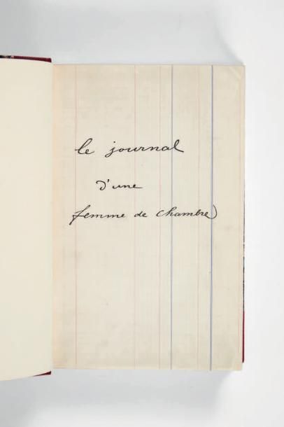 MIRBEAU (Octave) Le Journal d'une femme de chambre. Paris, Charpentier et Fasquelle,...