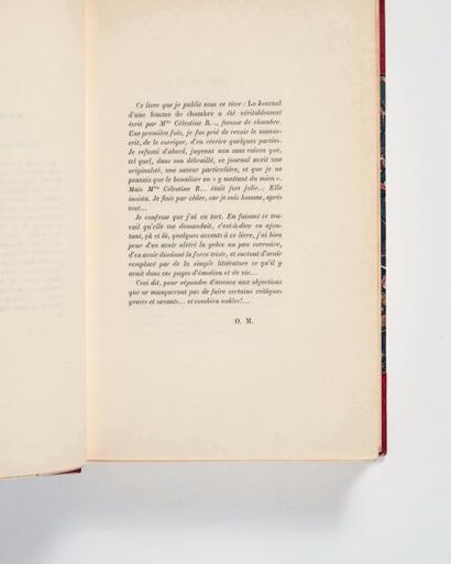 MIRBEAU (Octave) Le Journal d'une femme de chambre. Paris, Charpentier et Fasquelle,...