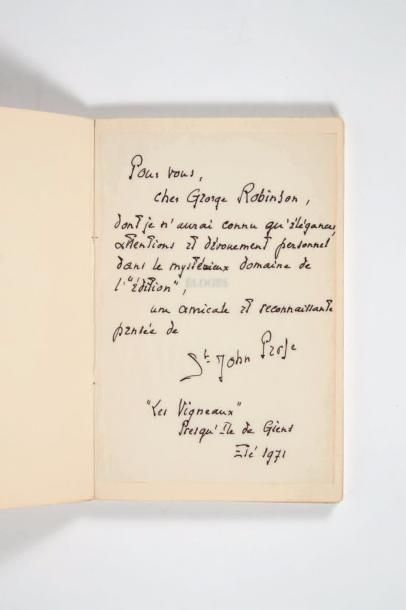 [SAINT-JOHN PERSE (Alexis Léger, dit)] Éloges.
Paris, Nouvelle Revue Française, Marcel...