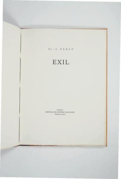 SAINT-JOHN PERSE Exil. Buenos Aires, Éditions des Lettres françaises, 1942.
In-folio...