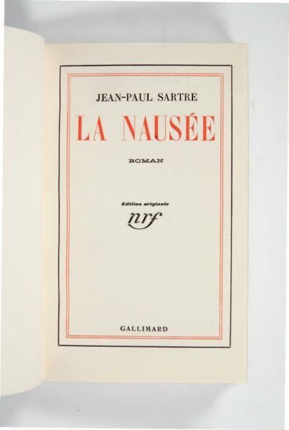 SARTRE (Jean-Paul) La Nausée. Roman. Paris, Gallimard, 1938.
In-12 [146 x 115 mm]...