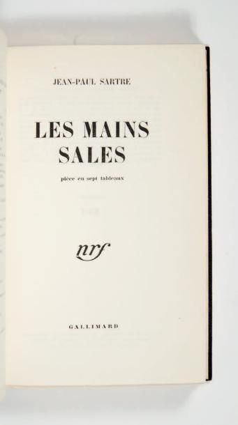 SARTRE (Jean-Paul) Les Mains sales. Paris, Gallimard, 1948.
In-12 [188 x 113 mm]...
